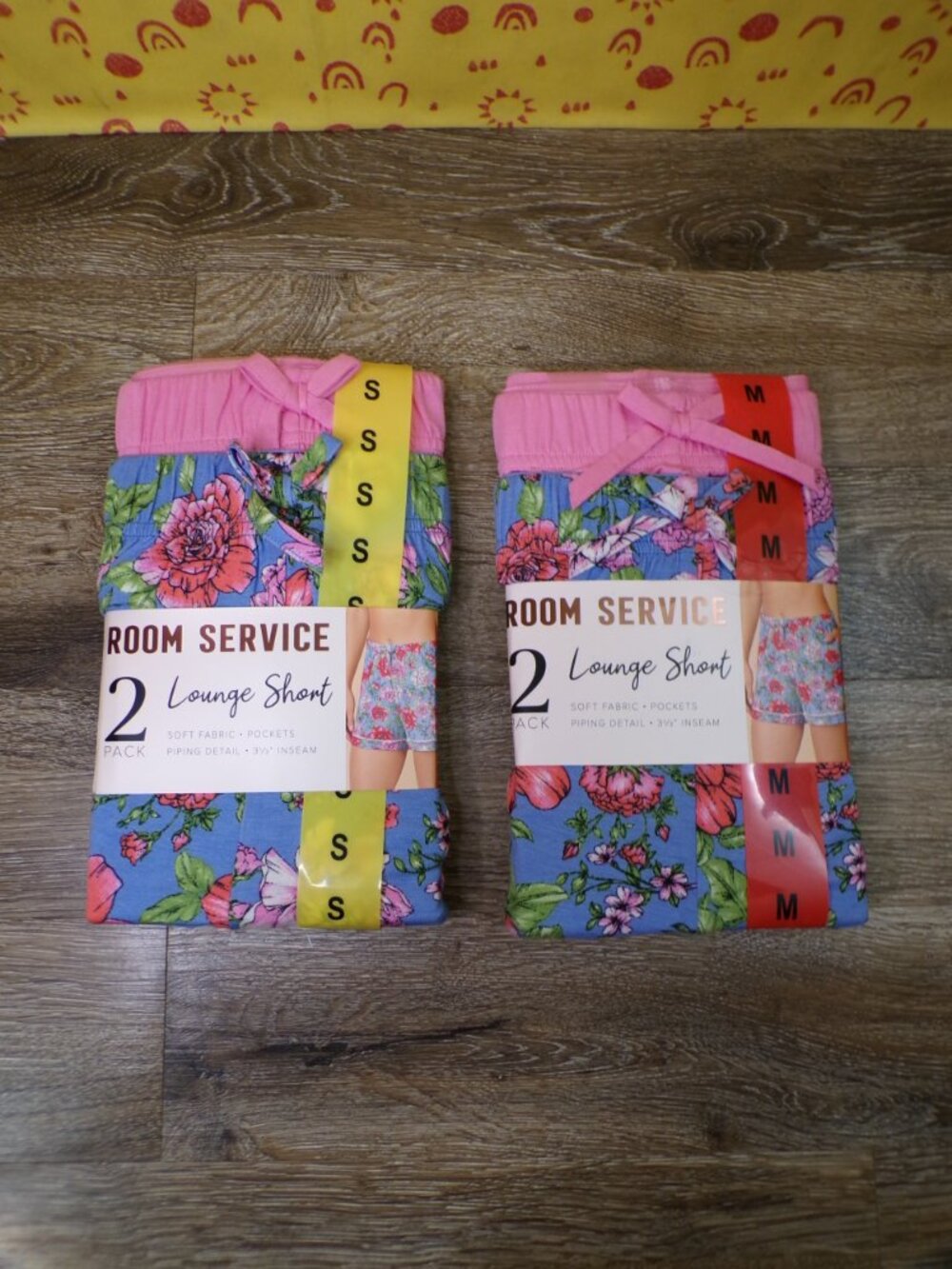 Room Service NWT Women's Lounge Short, 2-pack Begonia PK Choice of Small or Med